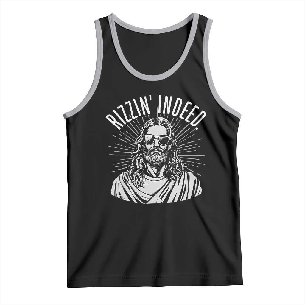 Funny Religious Christian Jesus Meme Tank Top Rizzin Indeed