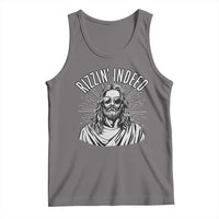 Funny Religious Christian Jesus Meme Tank Top Rizzin Indeed