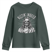 Funny Religious Christian Jesus Meme Youth Sweatshirt Rizzin Indeed