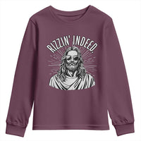 Funny Religious Christian Jesus Meme Youth Sweatshirt Rizzin Indeed