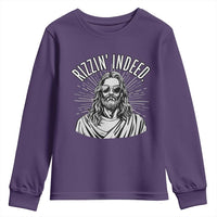 Funny Religious Christian Jesus Meme Youth Sweatshirt Rizzin Indeed
