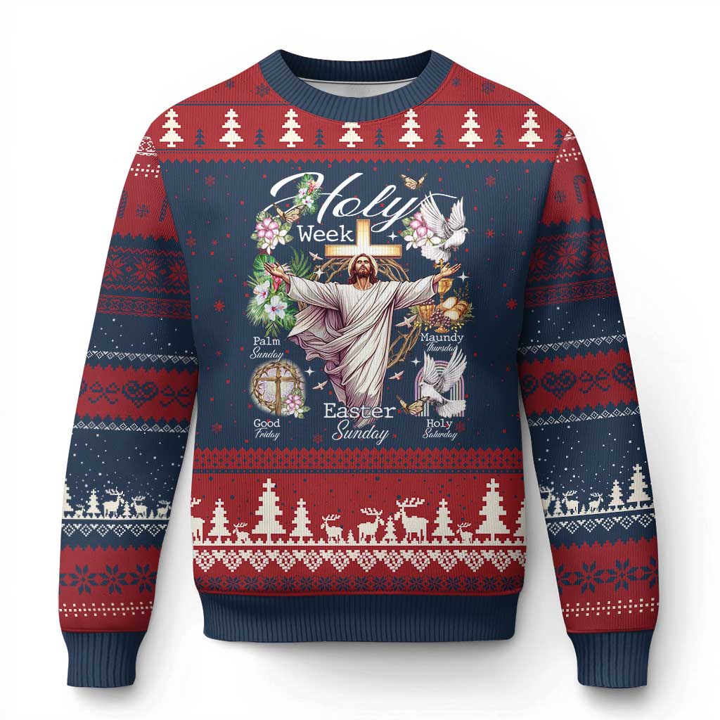 Religious Christian Easter Holy Week Christ Jesus Ugly Christmas Sweater - Wonder Print Shop