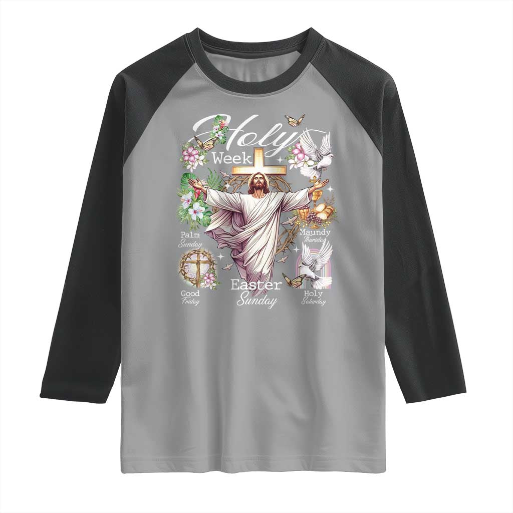 Religious Christian Easter Holy Week Christ Jesus Raglan Shirt