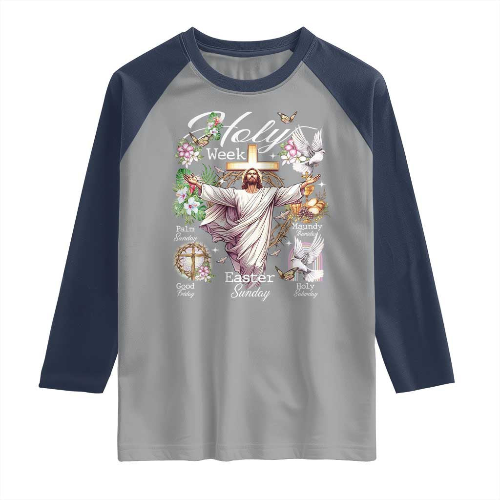 Religious Christian Easter Holy Week Christ Jesus Raglan Shirt