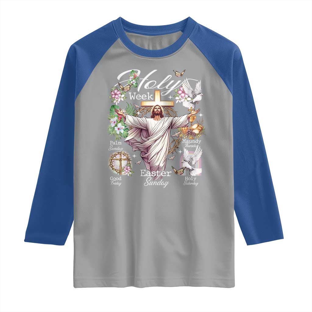Religious Christian Easter Holy Week Christ Jesus Raglan Shirt
