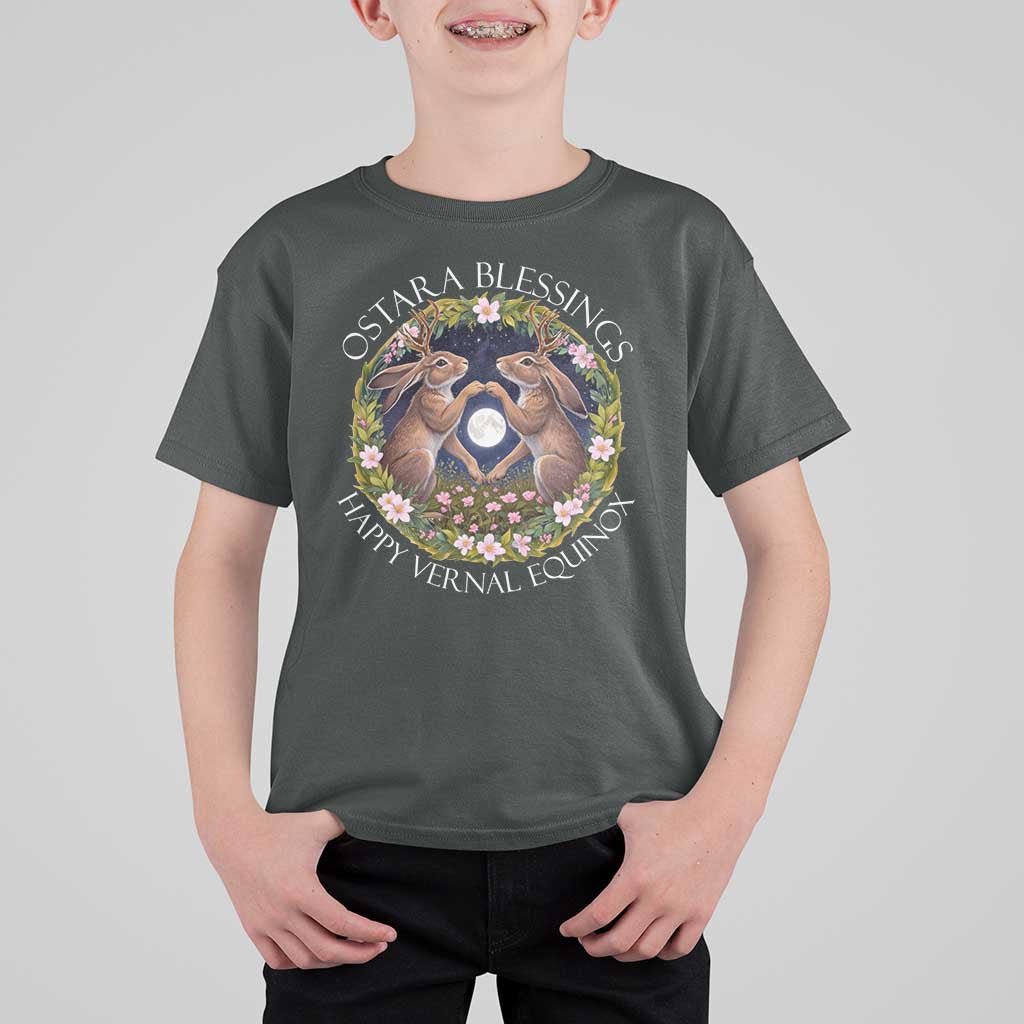 Ostara Blessings Happy Vernal Equinox T Shirt For Kid Ostara Pagan Eostre Easter Day Wolpertinger