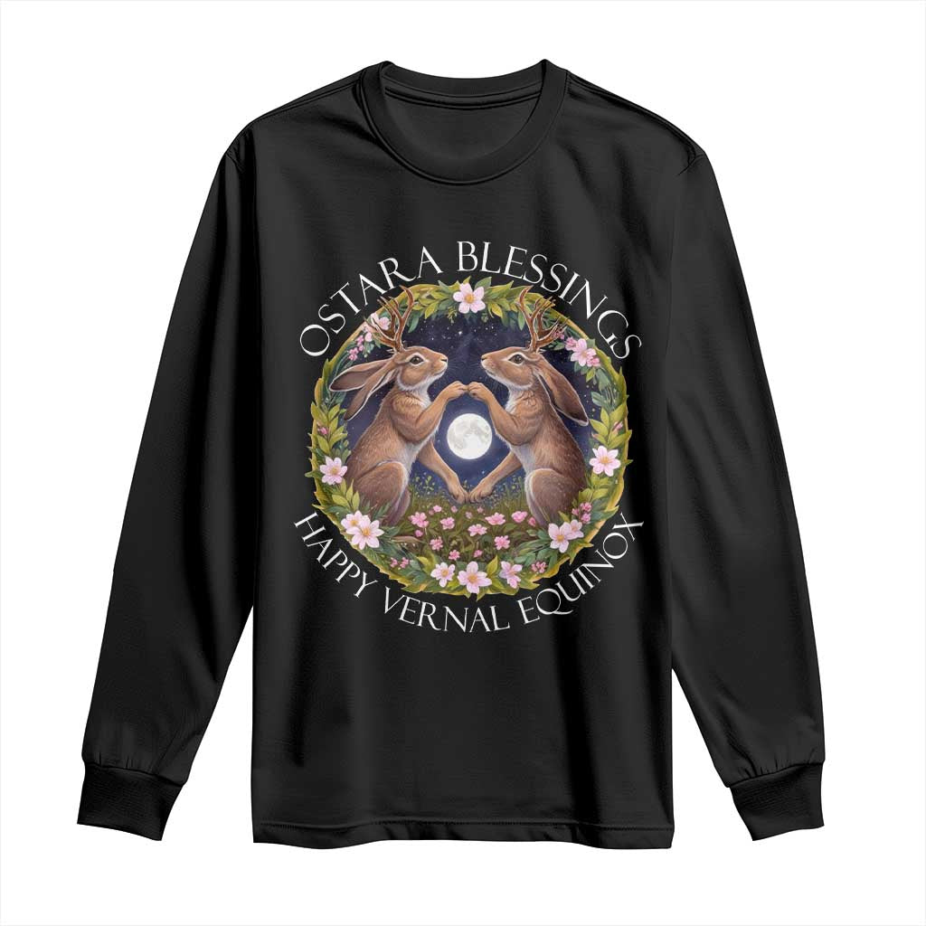 Ostara Blessings Happy Vernal Equinox Long Sleeve Shirt Ostara Pagan Eostre Easter Day Wolpertinger