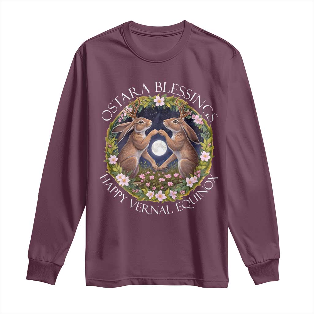 Ostara Blessings Happy Vernal Equinox Long Sleeve Shirt Ostara Pagan Eostre Easter Day Wolpertinger