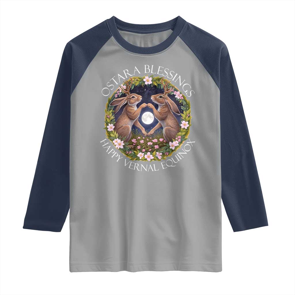 Ostara Blessings Happy Vernal Equinox Raglan Shirt Ostara Pagan Eostre Easter Day Wolpertinger