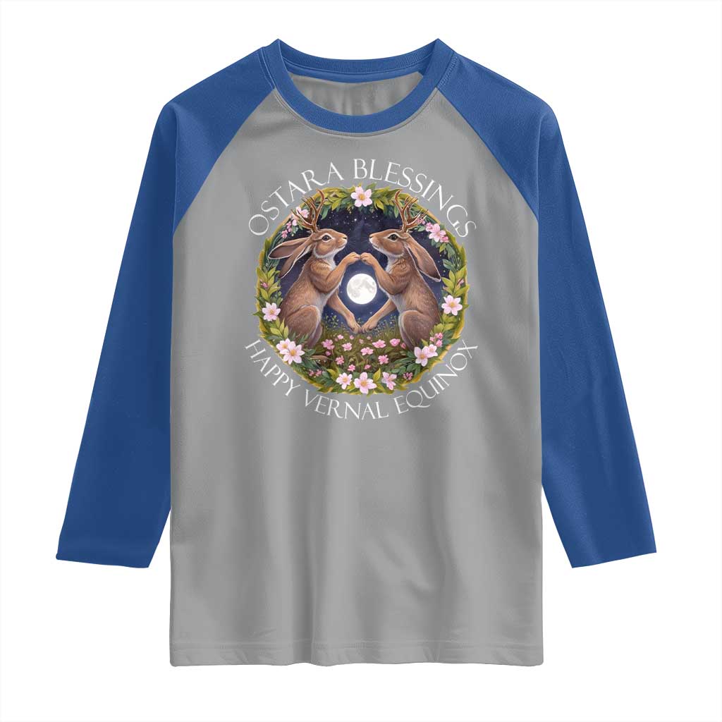 Ostara Blessings Happy Vernal Equinox Raglan Shirt Ostara Pagan Eostre Easter Day Wolpertinger