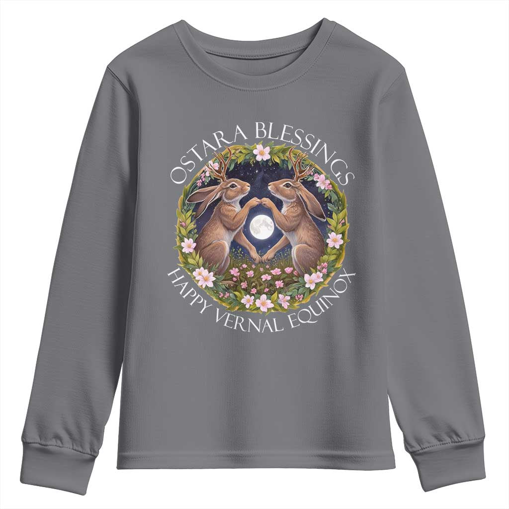 Ostara Blessings Happy Vernal Equinox Youth Sweatshirt Ostara Pagan Eostre Easter Day Wolpertinger