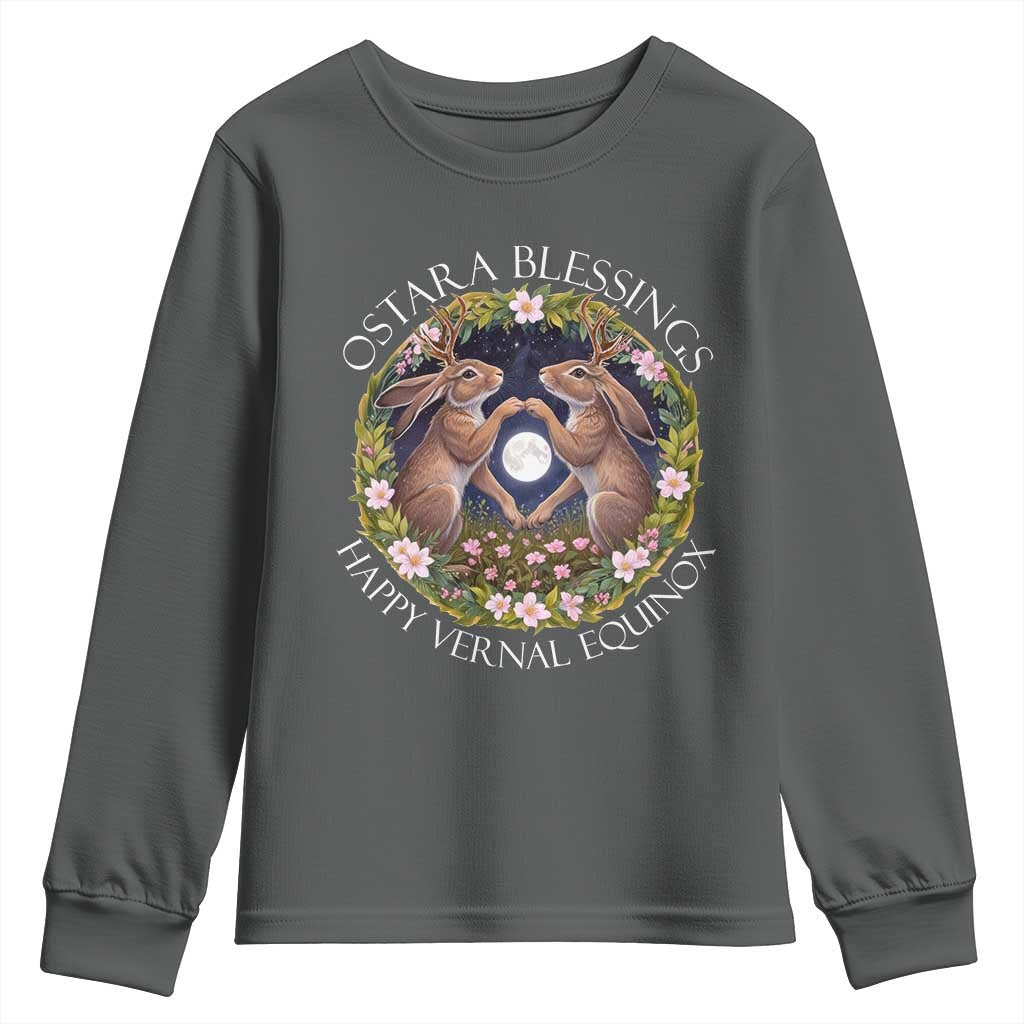 Ostara Blessings Happy Vernal Equinox Youth Sweatshirt Ostara Pagan Eostre Easter Day Wolpertinger