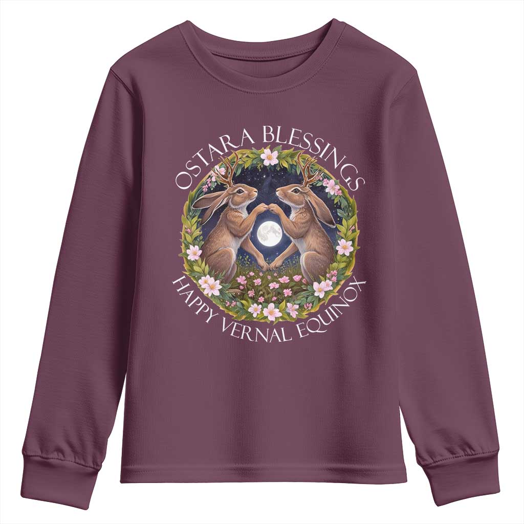 Ostara Blessings Happy Vernal Equinox Youth Sweatshirt Ostara Pagan Eostre Easter Day Wolpertinger