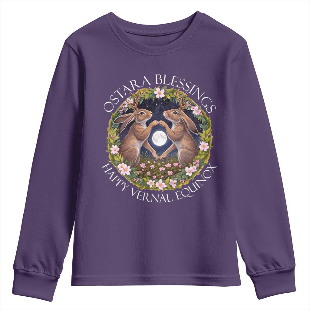 Ostara Blessings Happy Vernal Equinox Youth Sweatshirt Ostara Pagan Eostre Easter Day Wolpertinger