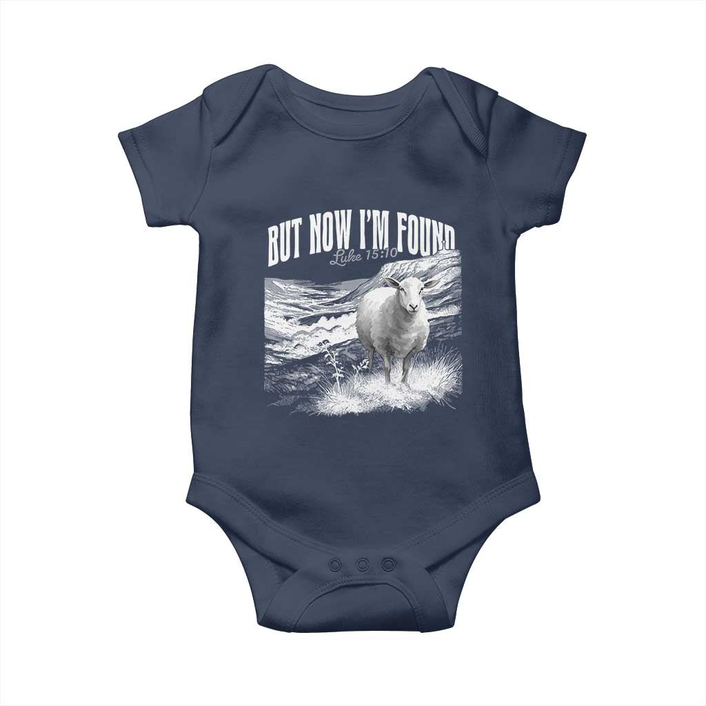 But Now I'm Found Baby Onesie Christian Faith Sheep