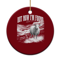 But Now I'm Found Ceramic Ornament Christian Faith Sheep - Wonder Print Shop