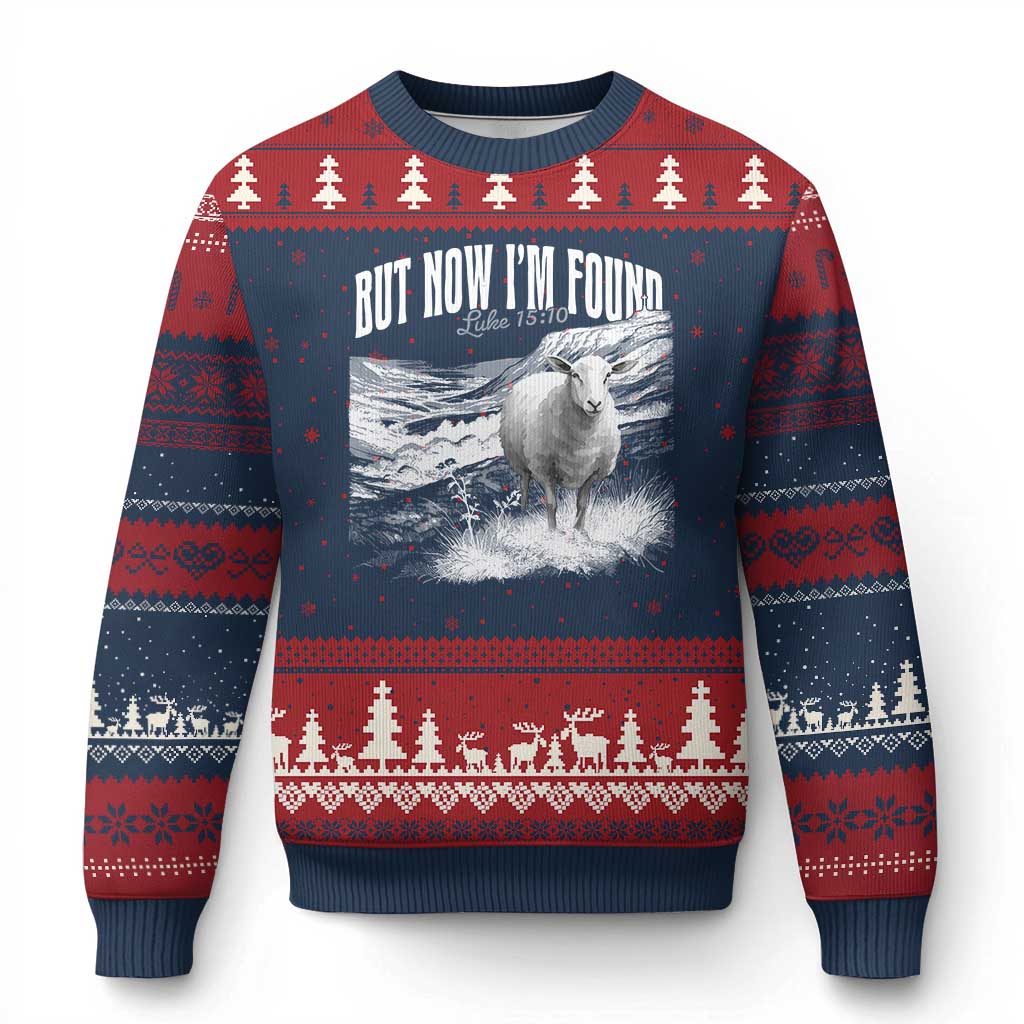 But Now I'm Found Ugly Christmas Sweater Christian Faith Sheep - Wonder Print Shop