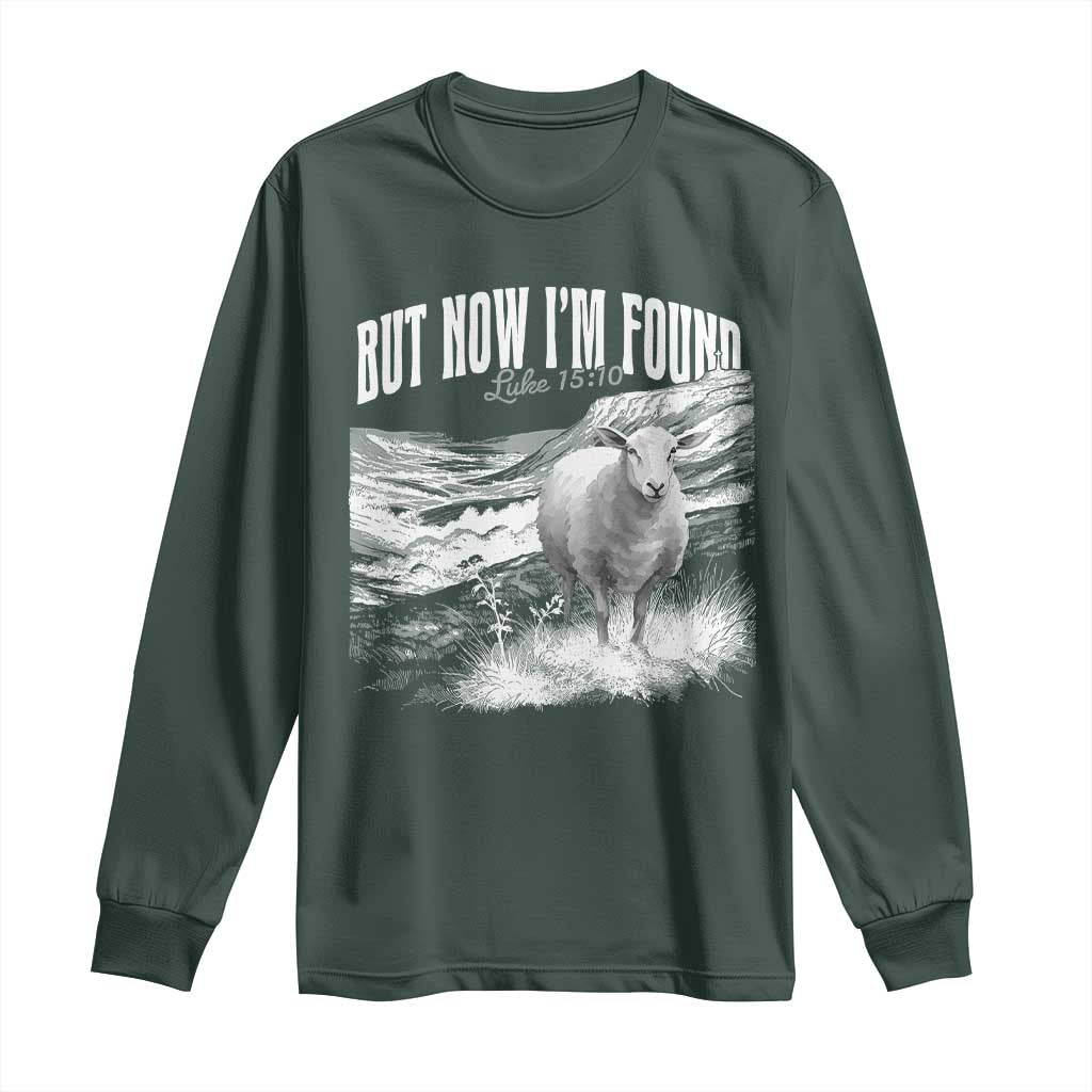 But Now I'm Found Long Sleeve Shirt Christian Faith Sheep