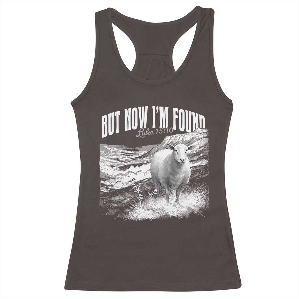 But Now I'm Found Racerback Tank Top Christian Faith Sheep