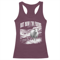 But Now I'm Found Racerback Tank Top Christian Faith Sheep