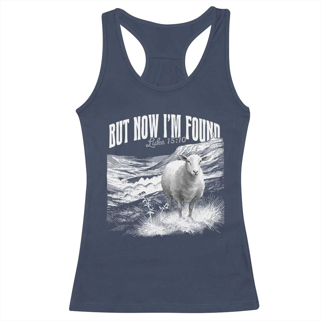 But Now I'm Found Racerback Tank Top Christian Faith Sheep