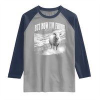But Now I'm Found Raglan Shirt Christian Faith Sheep