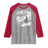 But Now I'm Found Raglan Shirt Christian Faith Sheep