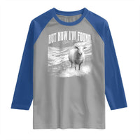 But Now I'm Found Raglan Shirt Christian Faith Sheep