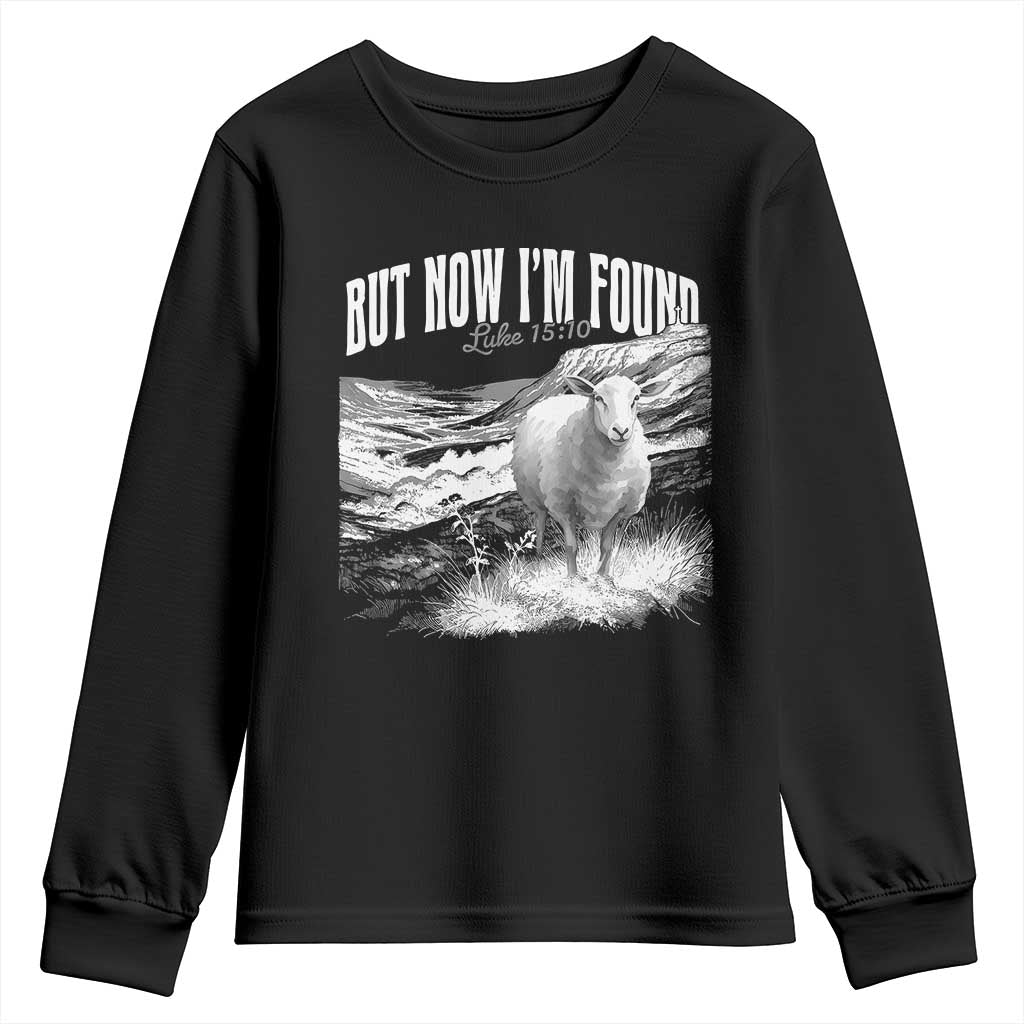 But Now I'm Found Youth Sweatshirt Christian Faith Sheep