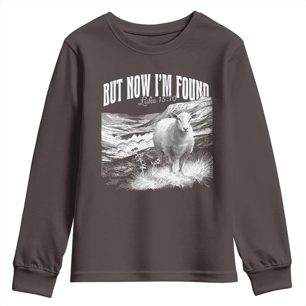 But Now I'm Found Youth Sweatshirt Christian Faith Sheep