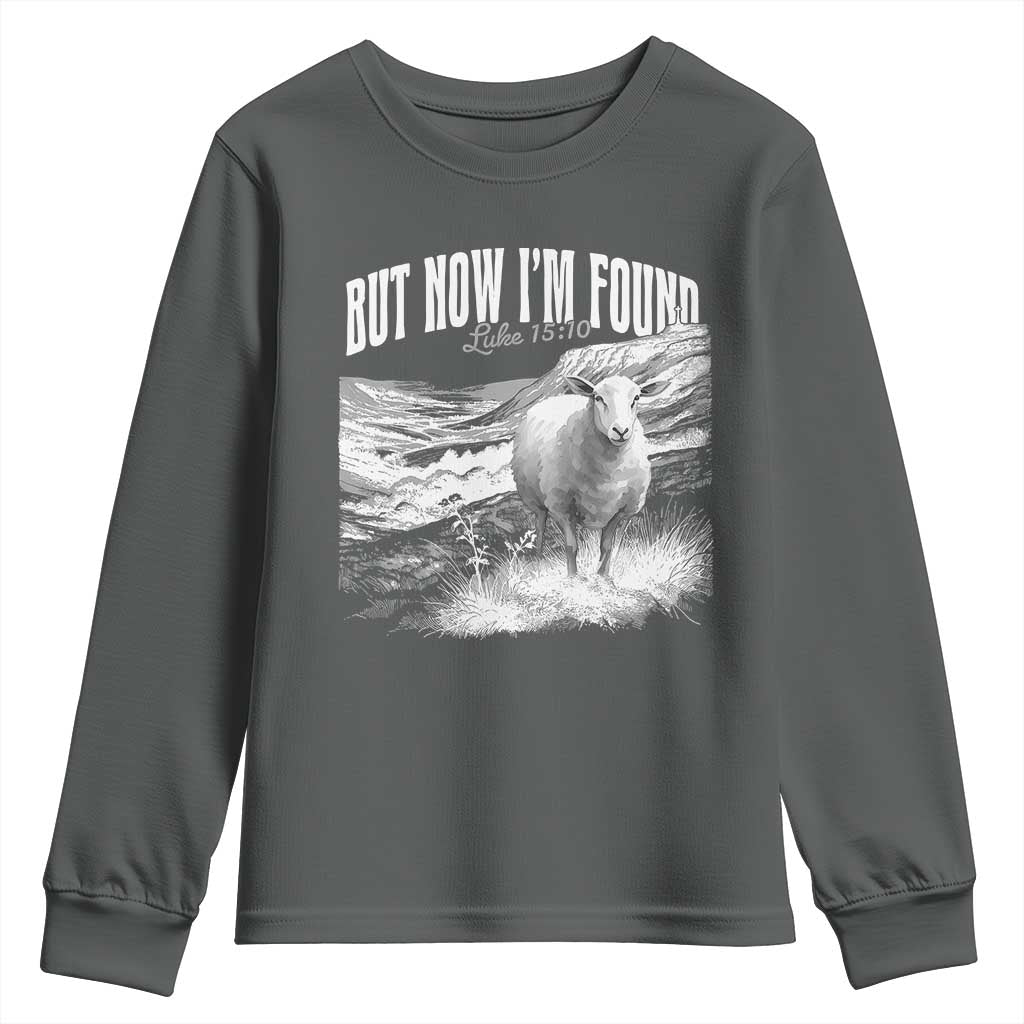 But Now I'm Found Youth Sweatshirt Christian Faith Sheep