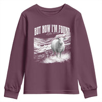 But Now I'm Found Youth Sweatshirt Christian Faith Sheep