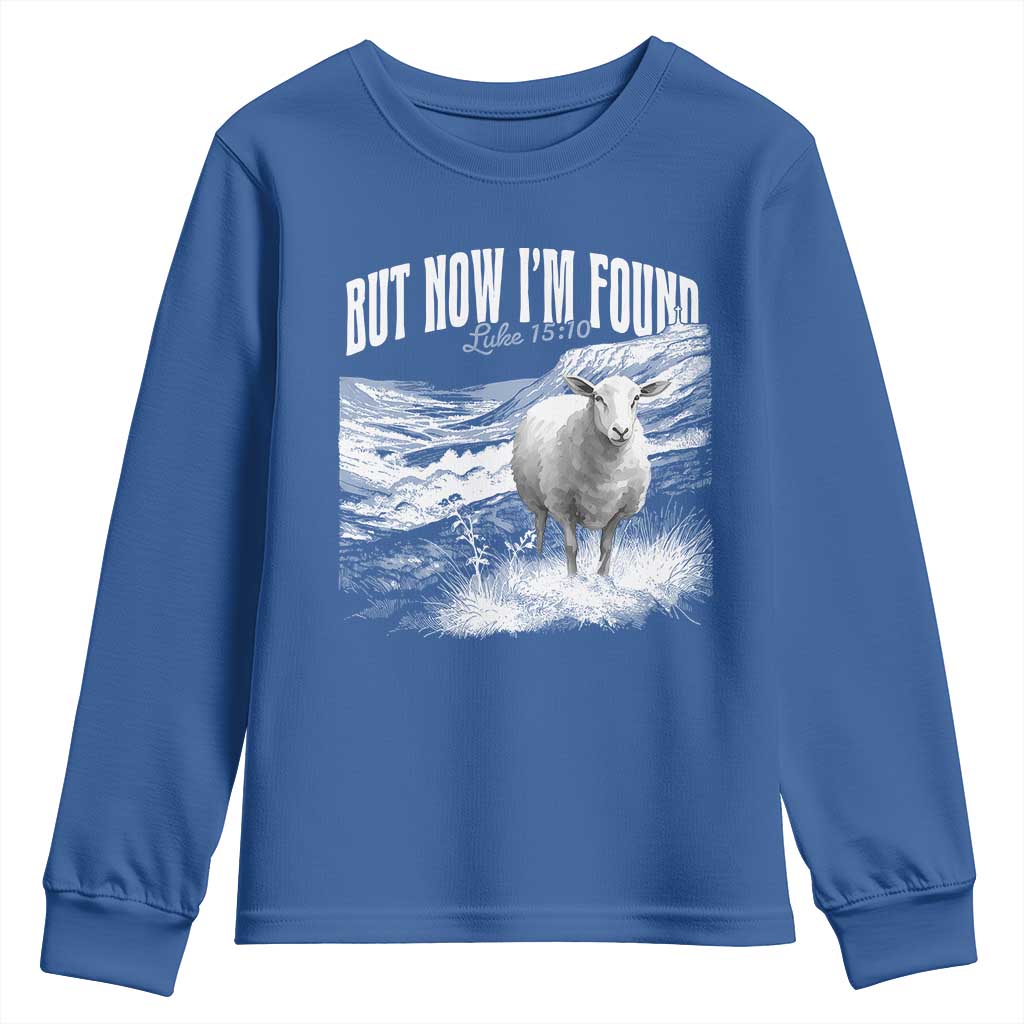But Now I'm Found Youth Sweatshirt Christian Faith Sheep