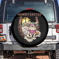 Funny Western Easter Day Spare Tire Cover Howdy Easter Country Cowboy Bunny Horseshoe