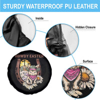Funny Western Easter Day Spare Tire Cover Howdy Easter Country Cowboy Bunny Horseshoe