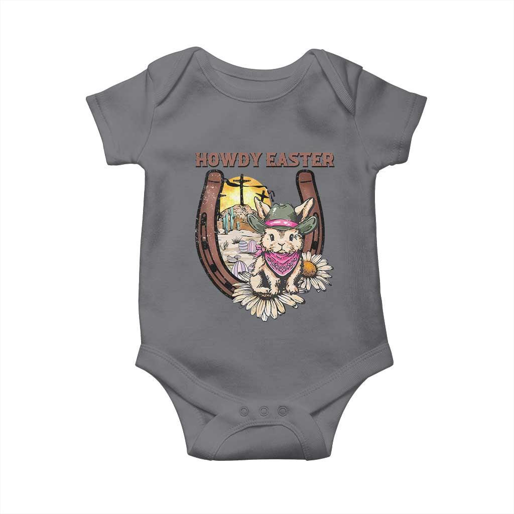 Funny Western Easter Day Baby Onesie Howdy Easter Country Cowboy Bunny Horseshoe