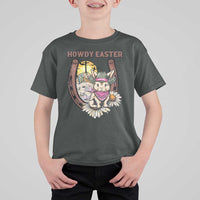 Funny Western Easter Day T Shirt For Kid Howdy Easter Country Cowboy Bunny Horseshoe