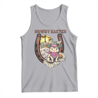 Funny Western Easter Day Tank Top Howdy Easter Country Cowboy Bunny Horseshoe