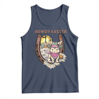 Funny Western Easter Day Tank Top Howdy Easter Country Cowboy Bunny Horseshoe