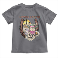 Funny Western Easter Day Toddler T Shirt Howdy Easter Country Cowboy Bunny Horseshoe