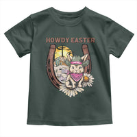 Funny Western Easter Day Toddler T Shirt Howdy Easter Country Cowboy Bunny Horseshoe