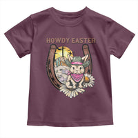Funny Western Easter Day Toddler T Shirt Howdy Easter Country Cowboy Bunny Horseshoe