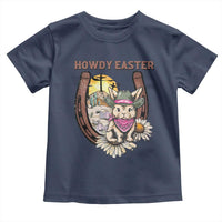 Funny Western Easter Day Toddler T Shirt Howdy Easter Country Cowboy Bunny Horseshoe