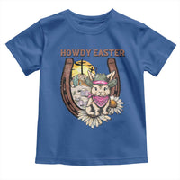 Funny Western Easter Day Toddler T Shirt Howdy Easter Country Cowboy Bunny Horseshoe