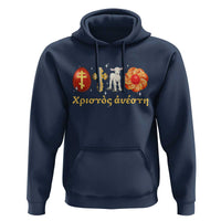 Funny Greek Orthodox Easter Day Hoodie Christ Is Risen Tsoureki Red Egg Sheep