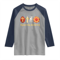 Funny Greek Orthodox Easter Day Raglan Shirt Christ Is Risen Tsoureki Red Egg Sheep