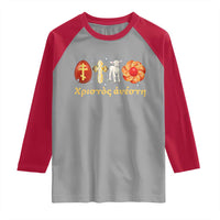 Funny Greek Orthodox Easter Day Raglan Shirt Christ Is Risen Tsoureki Red Egg Sheep