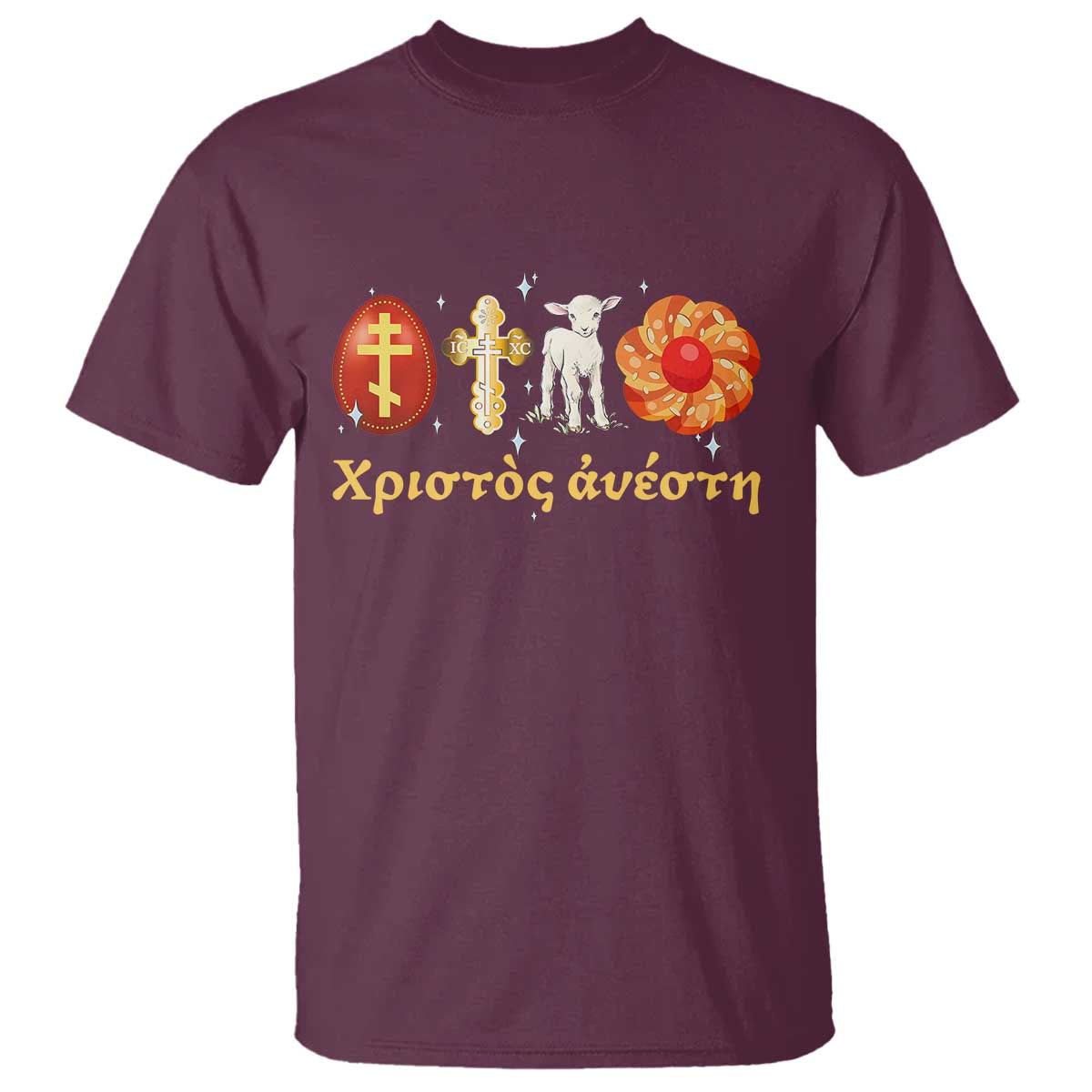 Funny Greek Orthodox Easter Day T Shirt Christ Is Risen Tsoureki Red Egg Sheep