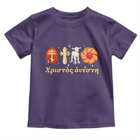Funny Greek Orthodox Easter Day Toddler T Shirt Christ Is Risen Tsoureki Red Egg Sheep