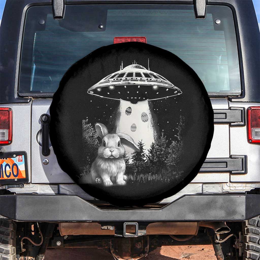 Funny Easter Day UFO Bunny Alien Eggs Spare Tire Cover